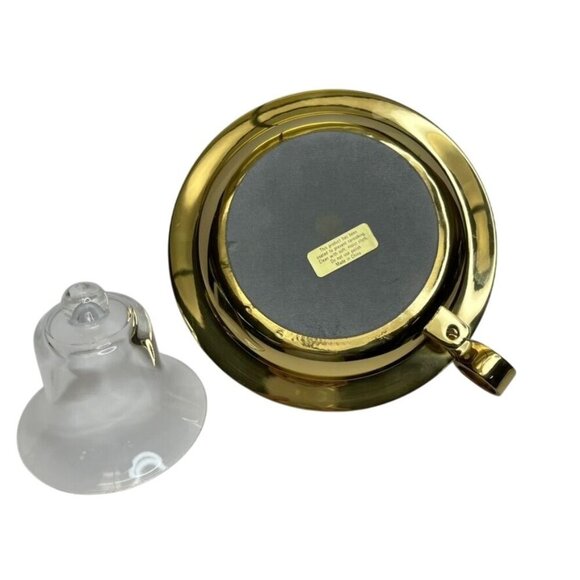 Polished Brass Chamberstick Candle Holder Wall Sconce with Glass Hurricane Shade - Picture 6 of 7